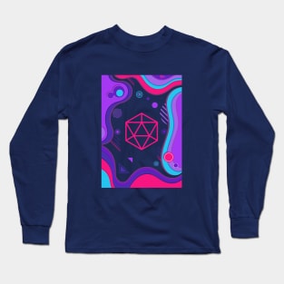 Cyberpunk Funky D20 Dice Tabletop RPG Long Sleeve T-Shirt